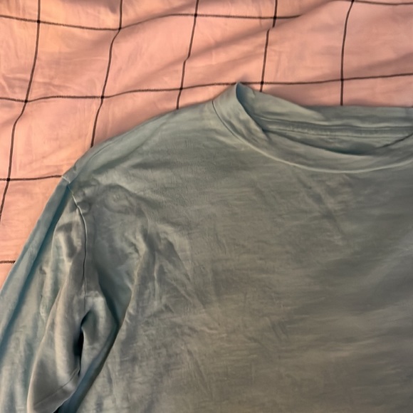 SOLD - NWOT Victoria’s Secret PINK Blue Long Sleeve Crop Top Size XS - Picture 2 of 5